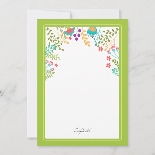 Invitation florale dynamique (Dos)