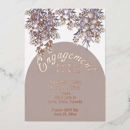 Invitation florale Elegant Chic Foil (Recto)