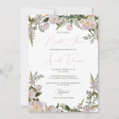Invitation Florale Elegant Douche nuptiale (Devant)
