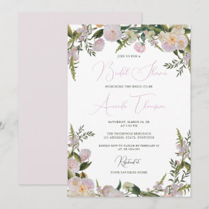 Invitation Florale Elegant Douche nuptiale