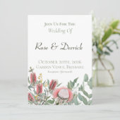 Invitation Florale Élégante Australienne Native (Debout devant)