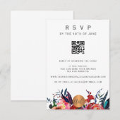 Invitation florale élégante avec QR CODE de répons (Devant / Derrière)