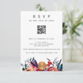 Invitation florale élégante avec réponse par QR CO (Debout devant)