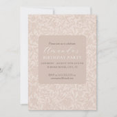 Invitation florale élégante beige neutre mocha (Devant)