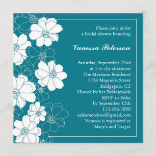 Invitation florale élégante de Fête de la mariée