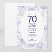 Invitation Florale Élégante Lavande et Violet (Devant / Derrière)