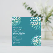 Invitation florale élégante moderne turquoise sarc (Debout devant)
