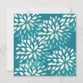 Invitation florale élégante moderne turquoise sarc (Dos)