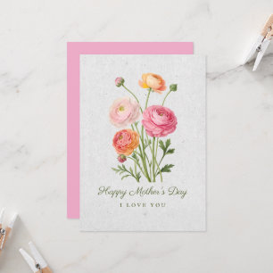 Invitation Florale Élégante pour la Fête des Mères