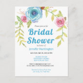 Invitation florale élégante pour une douche de mar (Devant)