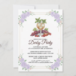 Invitation florale élégante pour une soirée Derby