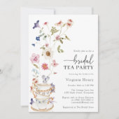 Invitation florale Elégante Thé nuptial (Devant)