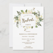 invitation florale ene ivoire de fête de remise (Devant)