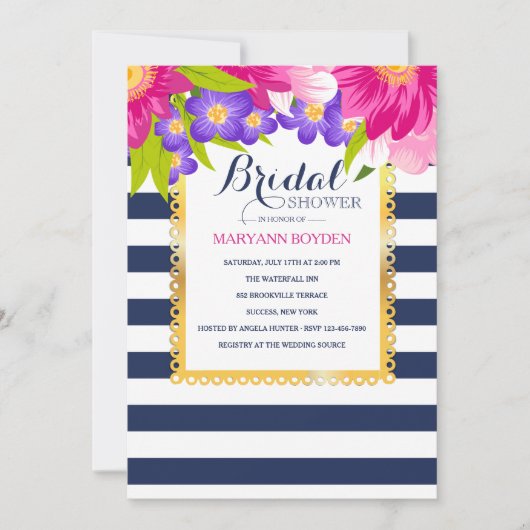 Invitation florale étonnante (Devant)