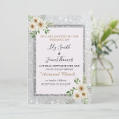 Invitation florale faire-part de mariage-blanc (Debout devant)