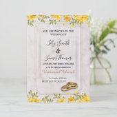Invitation florale faire-part de mariage-Jaune (Debout devant)