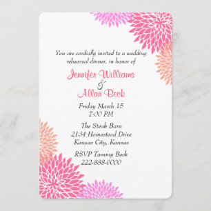 Invitation florale faite sur commande de dîner de