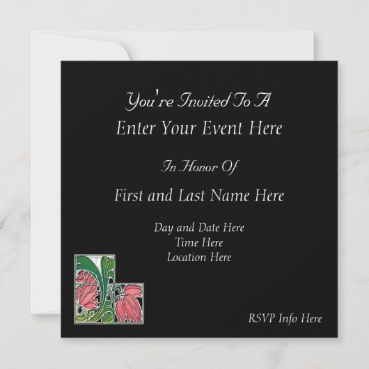 Invitation florale faite sur commande de partie (Dos)