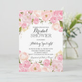 Invitation florale Fête de l'mariée rose (Debout devant)