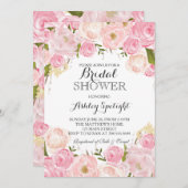 Invitation florale Fête de l'mariée rose (Devant / Derrière)