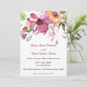 Invitation Florale, Fuchsia et Orange Flowers (Debout devant)