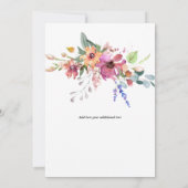 Invitation Florale, Fuchsia et Orange Flowers (Dos)