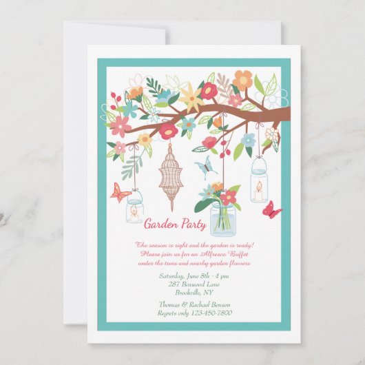 Invitation Florale Garden Party (Devant)