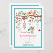 Invitation Florale Garden Party (Devant / Derrière)