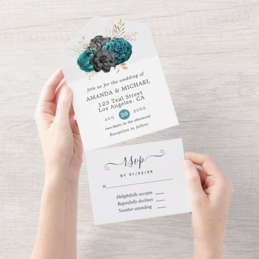 Invitation Florale Gothique Tout En Un (Déchirure)