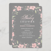 Invitation florale grise (Devant / Derrière)