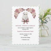 Invitation florale Halloween Coquette rose (Debout devant)