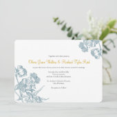 Invitation florale horizontale de 5 po x 7 po (Debout devant)