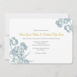 Invitation florale horizontale de 5 po x 7 po