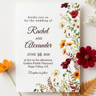 Invitation florale | Invitation de mariage élégant