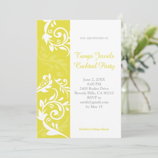 Invitation florale jaune (Debout devant)