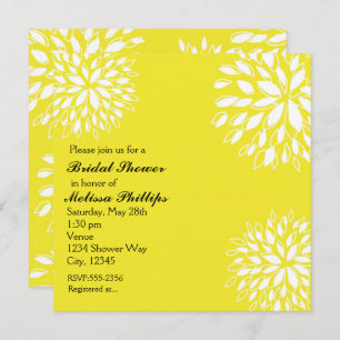 Invitation florale jaune et blanc du printemps