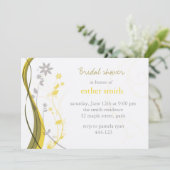 Invitation florale jaune et grise de charme (Debout devant)