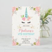 Invitation florale licorne (Debout devant)