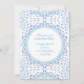 Invitation florale Mandala bleu clair (Devant)