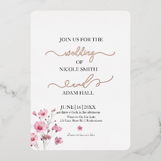 Invitation Florale mariage (Recto)