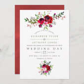 Invitation Florale mariage de automne (Devant / Derrière)