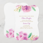 Invitation florale Mauve Morning (Devant / Derrière)