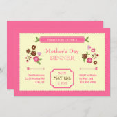 Invitation florale mignonne du jour de mère (Devant / Derrière)
