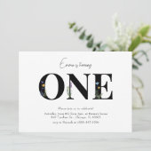 Invitation Florale minimale pour le premier annive (Debout devant)