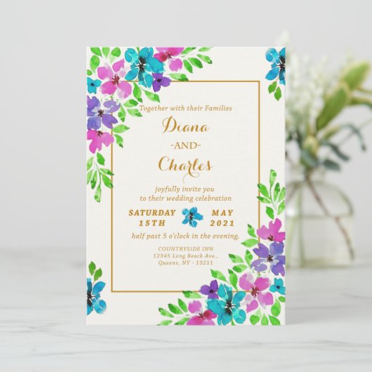 Invitation florale mixte (Debout devant)