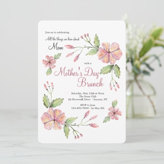 Invitation florale moderne (Debout devant)