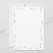 Invitation florale moderne blanche et noire (Dos)