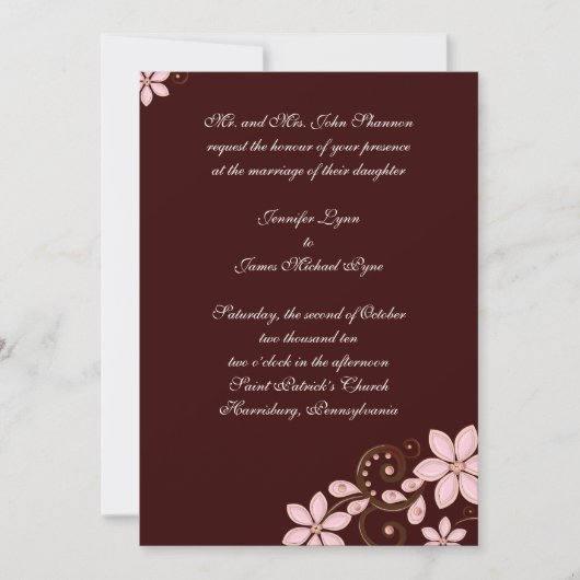 Invitation florale moderne - Brown (Devant)