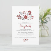 Invitation Florale moderne de douche nuptiale (Debout devant)