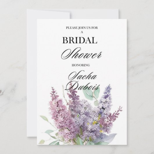 Invitation Florale moderne de douche nuptiale (Devant)